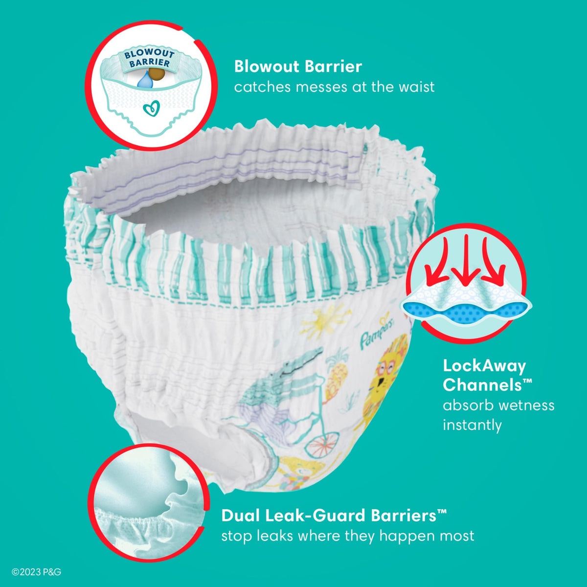 Pampers Diapers - Cruisers 360° - Size 6, up to 100% Leakproof Fit, Designed for Active Babies, Pull On Diaper, EZ Off Tabs Designed for Easy Changes, 1 Pack (Count of 48) 🍁 All In One Marketplace Canada