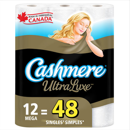 Cashmere UltraLuxe Toilet Paper, Luxuriously Soft, 12 Mega Rolls =48 Regular Rolls 🍁 All In One Marketplace Canada