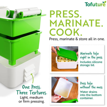 Tofuture Tofu Press | Patented Self-Contained | Vegan, Fits 8-16 oz Block 🍁 All In One Marketplace Canada