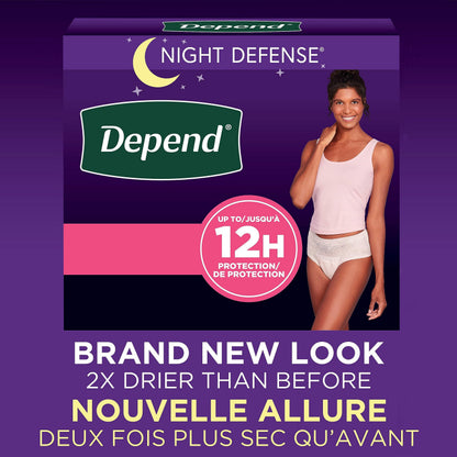 Depend Night Defense Adult Incontinence Underwear for Women, Disposable, Overnight, Large, Blush, 56 Count 🍁 All In One Marketplace Canada