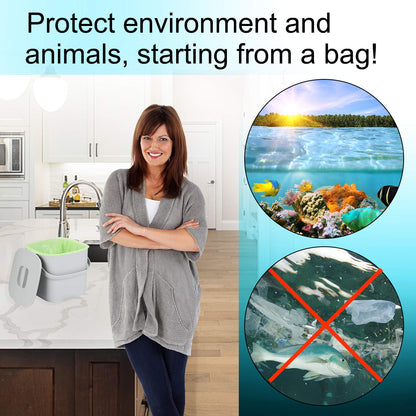 Aievrgad Biodegradable Trash bags 50PCS, 13Gallon/50L large Garbage bags/ For kitchen Bin. Bin Liner/Trash/rubbish Bags, 100% Recycled,Tough, degradable, Compost Bags for Food/household/garden 🍁 All In One Marketplace Canada