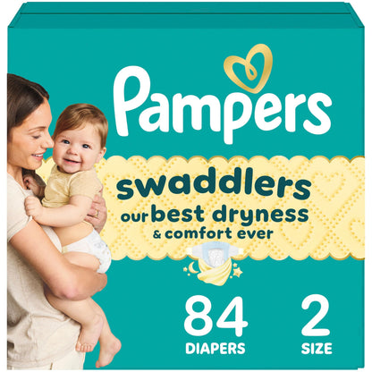 Pampers Swaddlers Diapers, Size 2 (10-22 lbs), 84 Count, Absorbent, Keeps Baby Dry and Comfortable, Skin Safe Disposable Baby Diaper 🍁 All In One Marketplace Canada