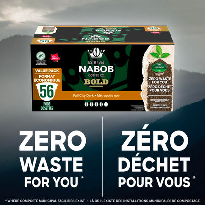 Nabob Bold Full City Dark 100% Compostable Pods, 56 Pods 🍁 All In One Marketplace Canada
