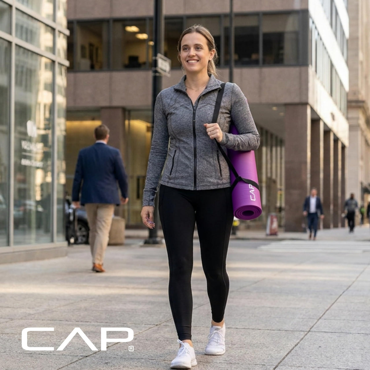 CAP Barbell High Density Exercise Yoga Mat with strap, 68"x24" 12mm - Wine 🍁 All In One Marketplace Canada