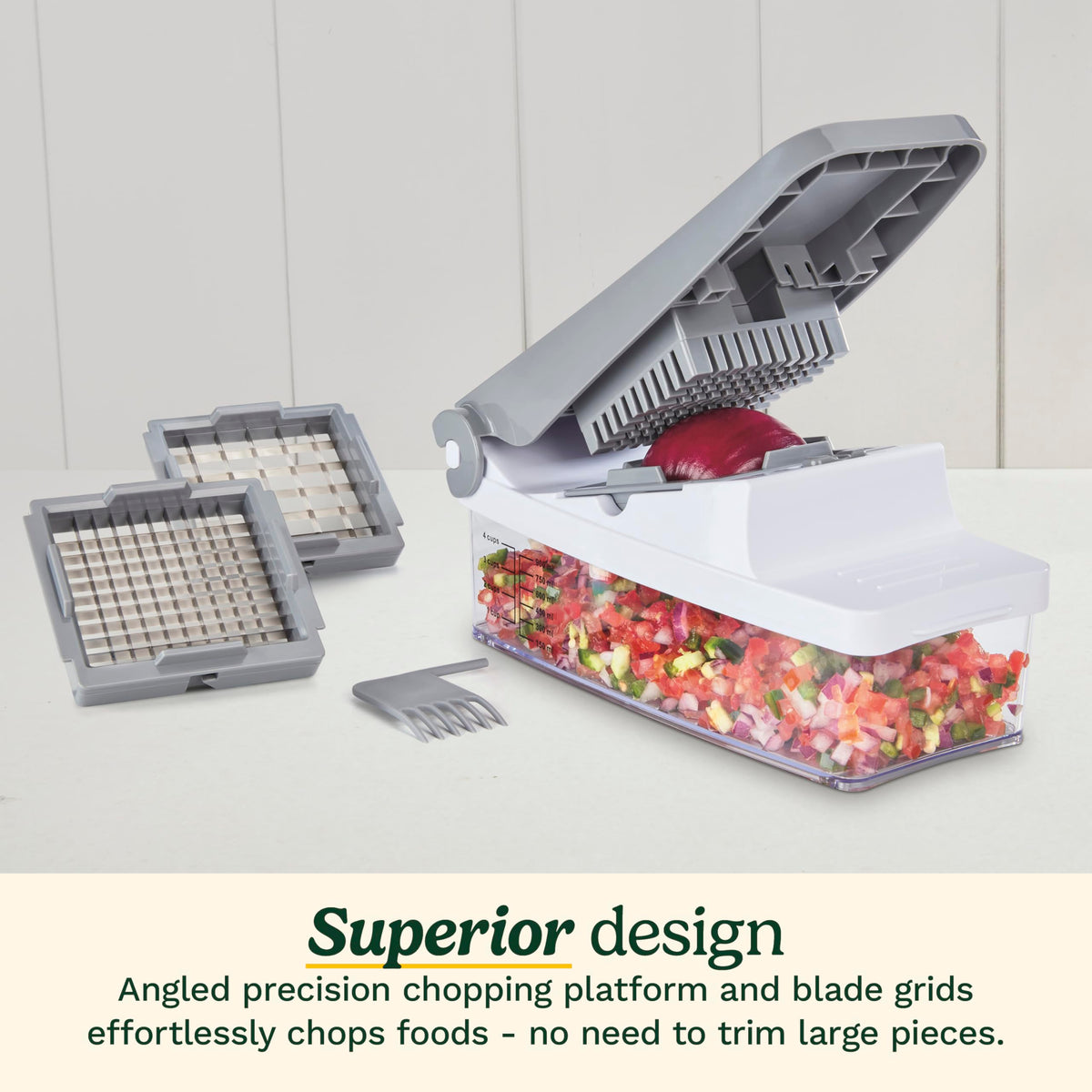 Cuisinart PrepExpress® Vegetable & Fruit Box Dicer/Chopper with Small & Large Blade Grids for Quick & Easy Food Preparation, Comes with a 4-Cup Collection Container (CTG-00-VFCC) 🍁 All In One Marketplace Canada