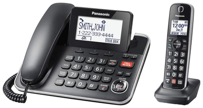 Panasonic DECT 6.0 2-in-1 Corded/Cordless Phone with Answering Machine, Advanced Call Block (1,000 Numbers), and Talking Caller ID - 1 Cordless Handset - KX-TGF870CB, Black 🍁 All In One Marketplace Canada