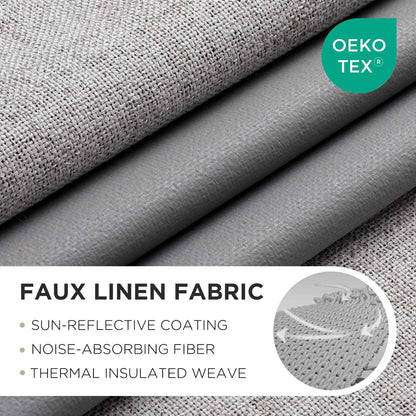 Joydeco 100% Blackout Curtains 2 Panels for Living Room - Linen Black Out Curtains 84 Inch Long Room Darkening Opaque Curtains for Bedroom, Thermal Insulated Drapes Privacy Protection 2 Panels Set 🍁 All In One Marketplace Canada