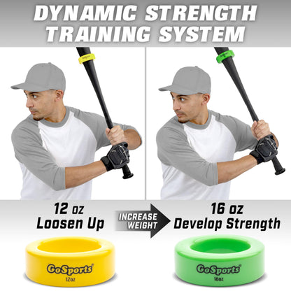 GoSports Baseball and Softball Bat Weights - 2 Pack Baseball Donuts - 16 oz & 12 oz 🍁 All In One Marketplace Canada