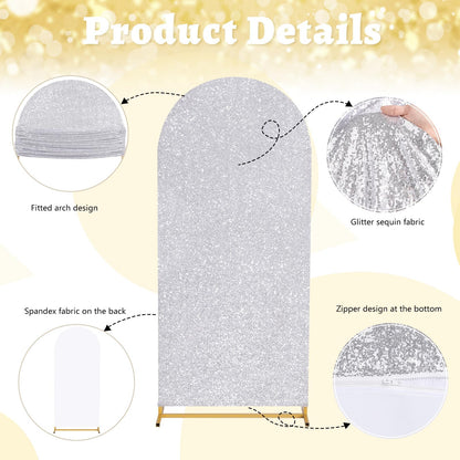 Arch Cover Sequin Arch Backdrop Covers Spandex Fitted Fabric Covers for Party Halloween Birthday Ceremony Decoration