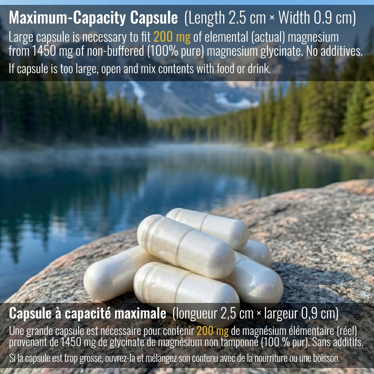 Magnesium Glycinate 200 mg Capsules (Elemental) from Non-Buffered Fully Chelated 100% Magnesium Bisglycinate - 300 Max-Capacity High-Absorption Capsules - Made in Canada - Nutritionn 🍁 All In One Marketplace Canada