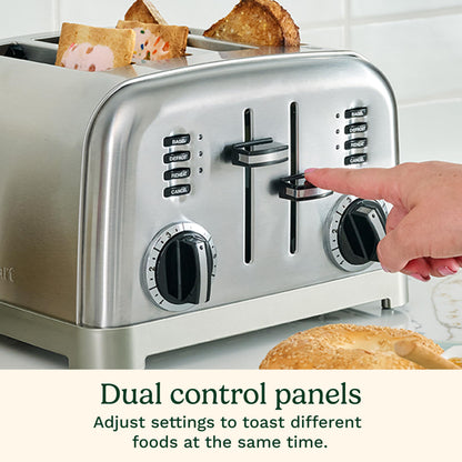 Cuisinart 4-Slice Toaster, 6-browning Levels, Brushed Silver (CPT-180C) 🍁 All In One Marketplace Canada