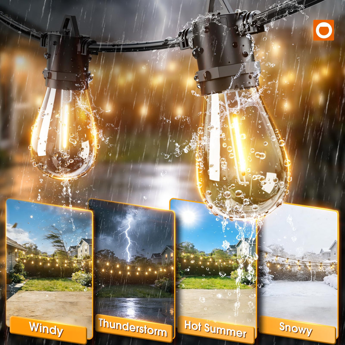 addlon 54FT(48+6) Solar String Lights Outdoor Waterproof with Remote&USB Port Solar Patio Lights Long Last for 20+Hrs, 3 Light Modes, Dimmable Solar Lights for Outside Backyard Party 🍁 All In One Marketplace Canada