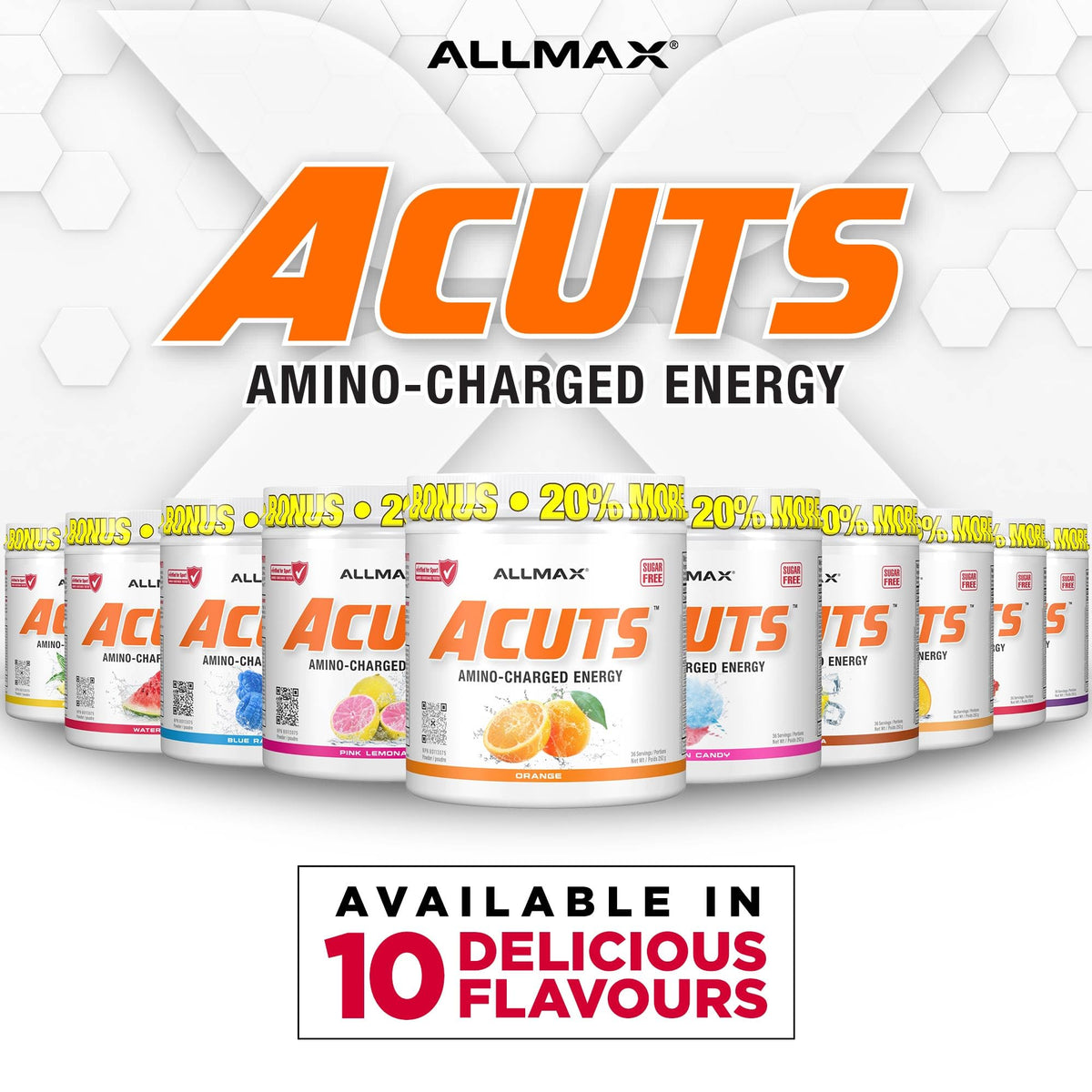 ALLMAX ACUTS Amino Energy Powder with Amino Acids Supplement, Grape, 36 Servings, Caffeine, Green Coffee Extract, 2000 mg Taurine, L-Carnitine, Sugar Free, Gluten & Dye Free, Amino Acid Drink 🍁 All In One Marketplace Canada