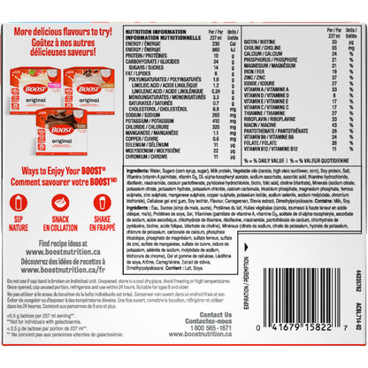 BOOST Original Meal Replacement Drink, Vanilla, 6x237ml, Case Pack of 4, Packaging May Vary 🍁 All In One Marketplace Canada