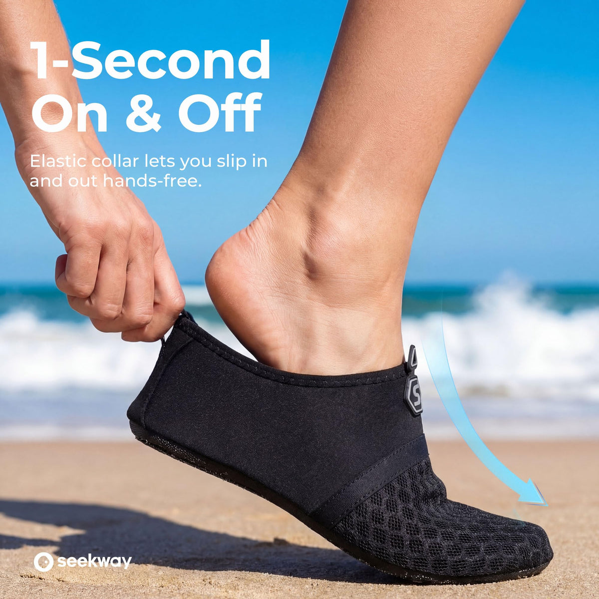 SEEKWAY Water Shoes Women Men Quick-Dry Beach Aqua Socks Barefoot Non Slip Swim Pool Outdoor Surf River Lake Yoga SK001 Black Size 10-11 W/9-10 M 🍁 All In One Marketplace Canada