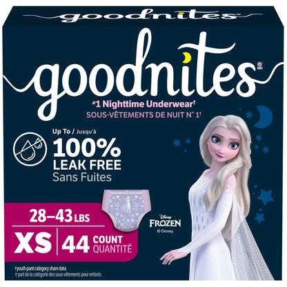 Huggies Goodnites Training Pants, Girls Bedwetting NightTime Underwear, Size XS, 28-43 lbs, 44 Count, Giga Pack 🍁 All In One Marketplace Canada
