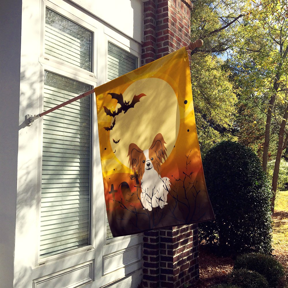 Caroline's Treasures BB4344CHF Halloween Papillon Red White Flag Canvas House Size, Large, Multicolor