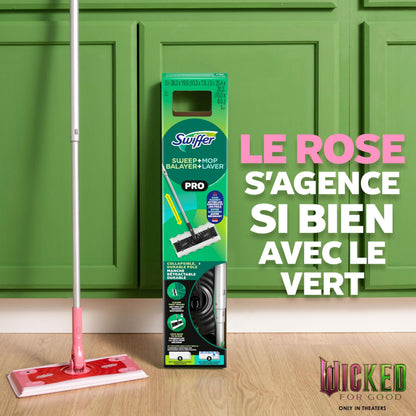 Swiffer Sweep and Mop Pro, 2-in-1 Floor Mopping , Multi-Surface Kit for Floor Cleaning, 5 Heavy Duty Dry Sweeping Cloths, 3 Heavy Duty Wet Mopping Cloths, Includes 1 Sweeper Device 🍁 All In One Marketplace Canada