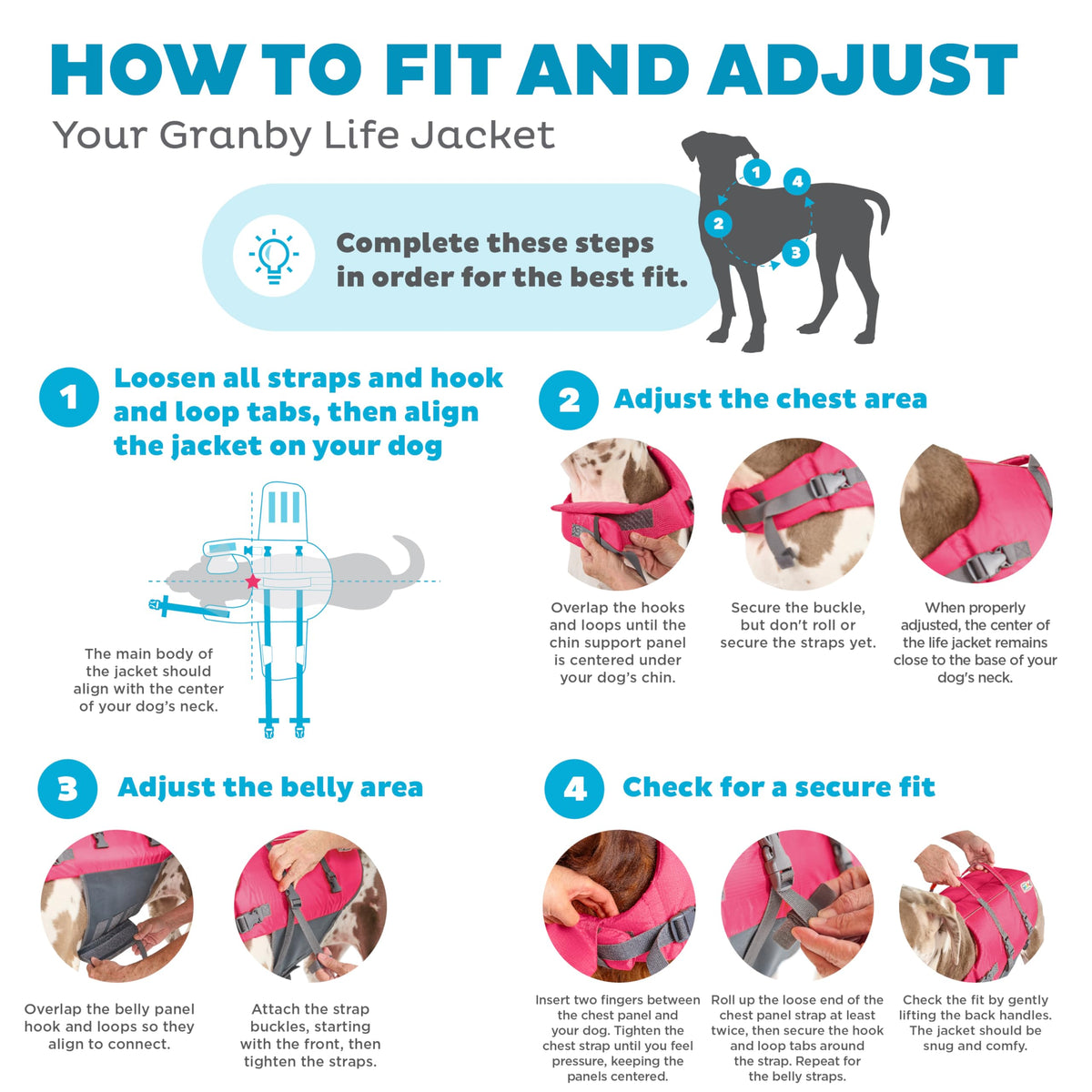 Outward Hound Granby Splash Dog Life Jacket with Handle, Reflective Floating Vest for Swimming & Boating, Maximum Buoyancy, All Skill Levels, Small Dogs & Puppies (16–20" Girth), Pink, Small 🍁 All In One Marketplace Canada