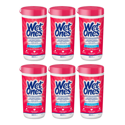 Wet Ones Antibacterial Fresh Scent Hand Wipes| Travel |Hand Sanitizer Wipes, Travel Essentials, 40‑Count Canisters, Pack of 6 🍁 All In One Marketplace Canada