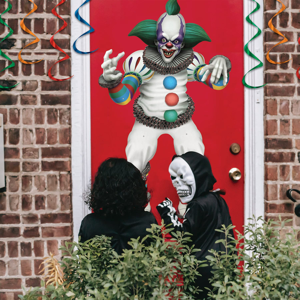 Beistle Cardstock Paper Jointed Creepy Clown Halloween Decorations for Home, Office, or Haunted House Party Supplies