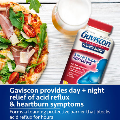 Gaviscon Extra Strength Flavour Burst Tablets - 120 Count - Chewable Foaming Antacid Tablets for Day and Night Heartburn Relief, Acid Reflux and GERD Relief, Fruit Blast - Free of Aluminum, Lactose and Gluten 🍁 All In One Marketplace Canada