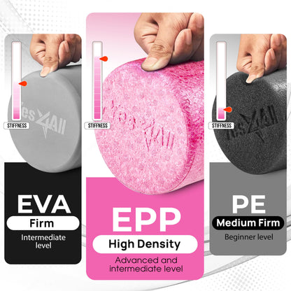 Yes4All High-Density EPP Round Back Roller Foam, Foam Roller for Yoga, Pilates & Stretching - 12, 18, 24, 36 inch 🍁 All In One Marketplace Canada
