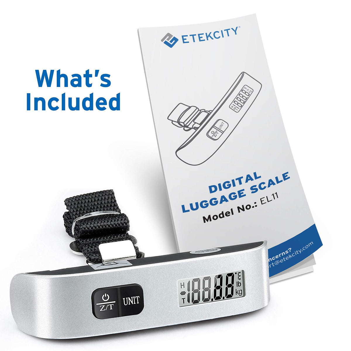 Etekcity Digital Hanging Luggage Scale, Portable Handheld, Suitcase Scale with Rubber Paint, Temperature Sensor, 110 Pounds 🍁 All In One Marketplace Canada