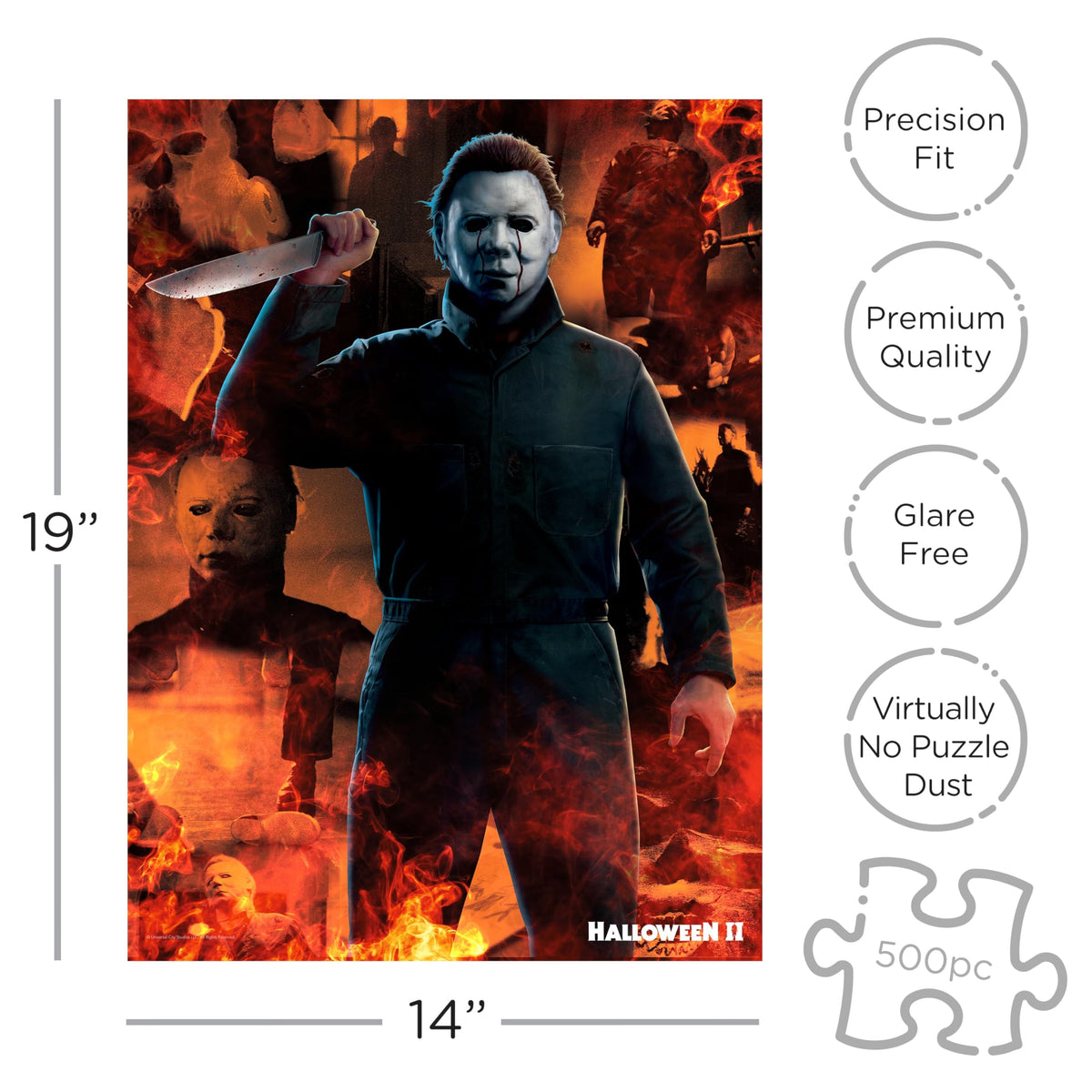 Aquarius Halloween II 500pc Puzzle (500 Piece Jigsaw Puzzle) - Glare Free - Precision Fit - Officially Licensed Halloween II Movie Merchandise & Collectibles - 14x19 Inches