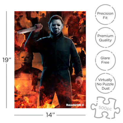 Aquarius Halloween II 500pc Puzzle (500 Piece Jigsaw Puzzle) - Glare Free - Precision Fit - Officially Licensed Halloween II Movie Merchandise & Collectibles - 14x19 Inches