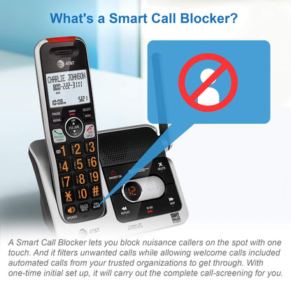 AT&T BL102-3 DECT 6.0 3-Handset Cordless Phone for Home with Answering Machine, Call Blocking, Caller ID Announcer, Audio Assist, Intercom, and Unsurpassed Range, Silver/Black 🍁 All In One Marketplace Canada