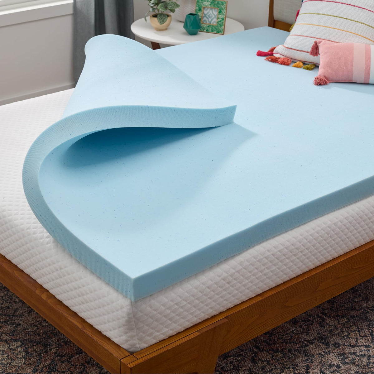 Linenspa 3 Inch Memory Foam Mattress Topper, Gel Infused Queen Mattress Topper, CertiPUR-US Certified 🍁 All In One Marketplace Canada
