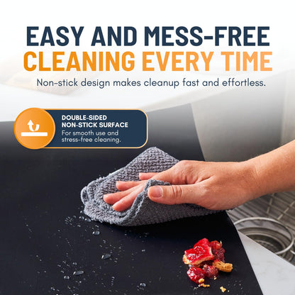 Oven Liners for Bottom of Oven - 3 Pack Large Heavy Duty Mats, 16.25”x23” Non-Stick Reusable Liner for Electric, Gas, Toasters, Grills - BPA & PFOA Free Kitchen Accessory to Keep It Clean (Black) 🍁 All In One Marketplace Canada