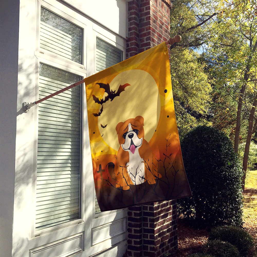 Caroline's Treasures BB4386CHF Halloween English Bulldog Red White Flag Canvas House Size, Large, Multicolor