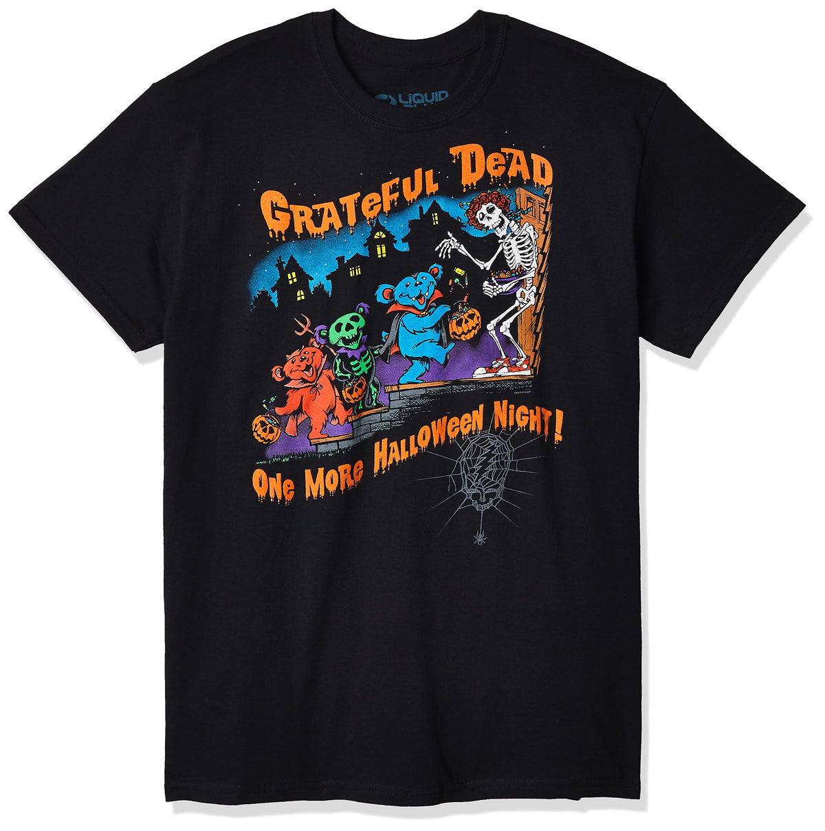 Liquid Blue Grateful Dead One More Halloween Night T-Shirt, Black, X-Large