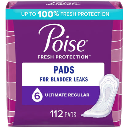 Poise Postpartum Incontinence Pads, Ultimate Absorbency, Regular Length, 112 Count (2 Packs of 56) 🍁 All In One Marketplace Canada