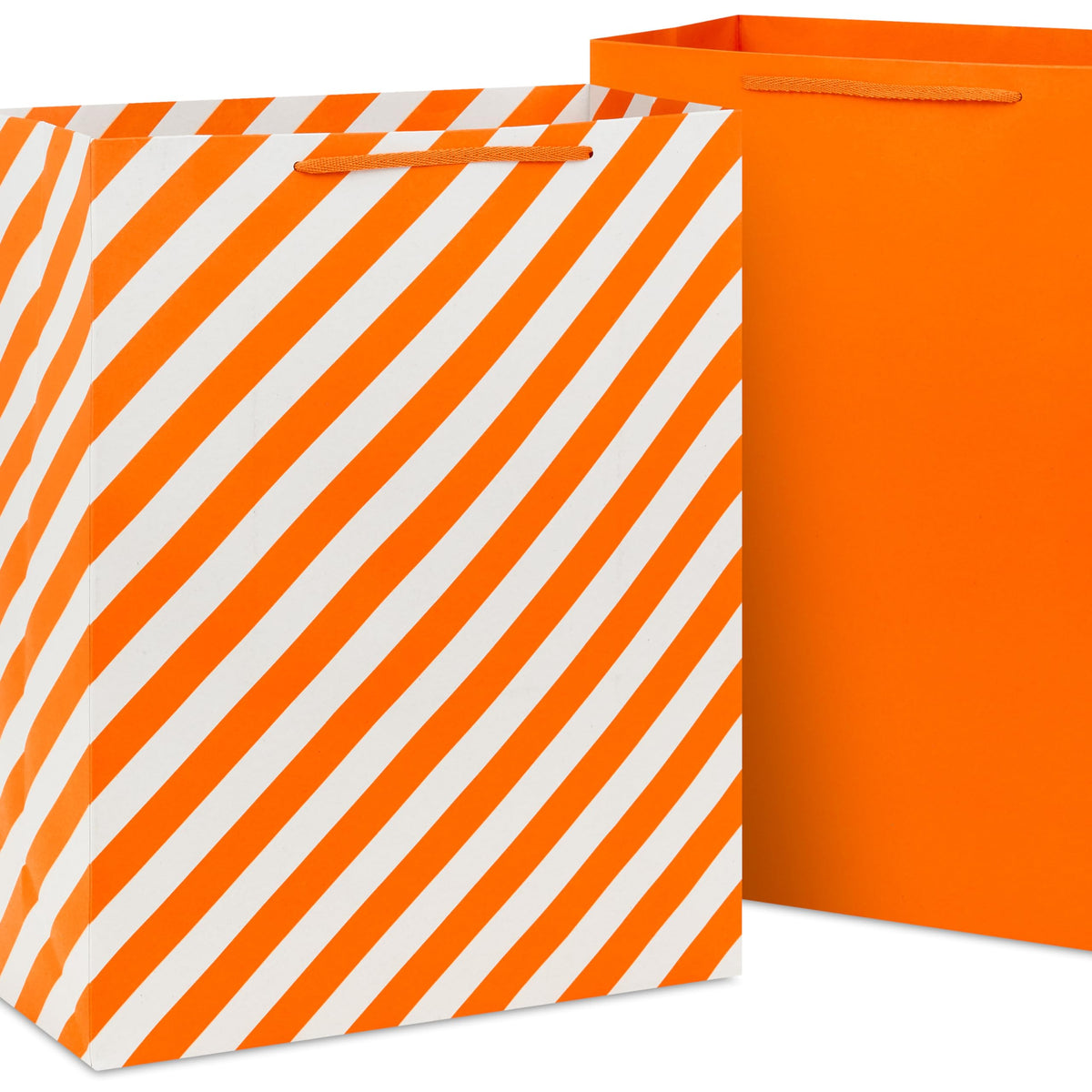 Hallmark Halloween Assorted Gift Bags Bulk - Black, Orange and Purple (12 Bags: 5 Medium 9", 4 Large 13", 3 Extra Large 15") Stripes, Polka Dots, Solids for Kids, Teachers, Birthdays