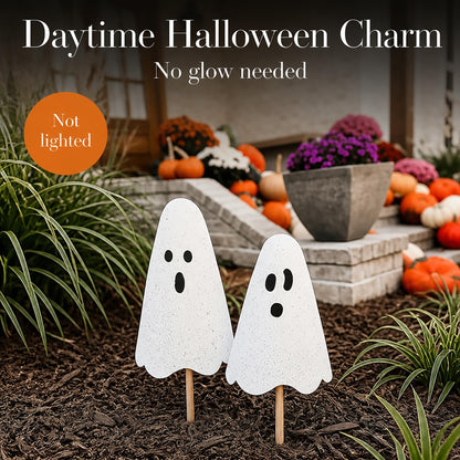 Mud Pie Halloween Metal Ghost Yard Signs, 24", 20"