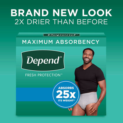 Depend Fresh Protection Adult Incontinence Underwear for Men (Formerly Depend Fit-Flex), Disposable, Maximum, Large, Grey, 40 Count 🍁 All In One Marketplace Canada