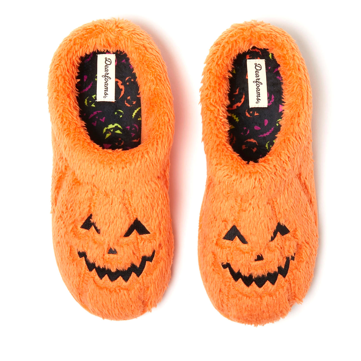 Dearfoams Unisex-Adult Halloween Jack-o-Lantern Pumpkin Slipper, Adult Pumpkin, 15-16 Women/13-14 Men