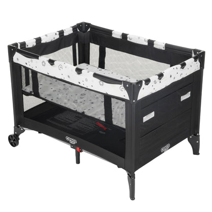 Cosco Kids Funsport® Plus Portable Playard with Full-Size Bassinet, Carry Bag & Wheels – Lightweight, Compact Fold, Breathable Mesh – Twinkle Twinkle 🍁 All In One Marketplace Canada