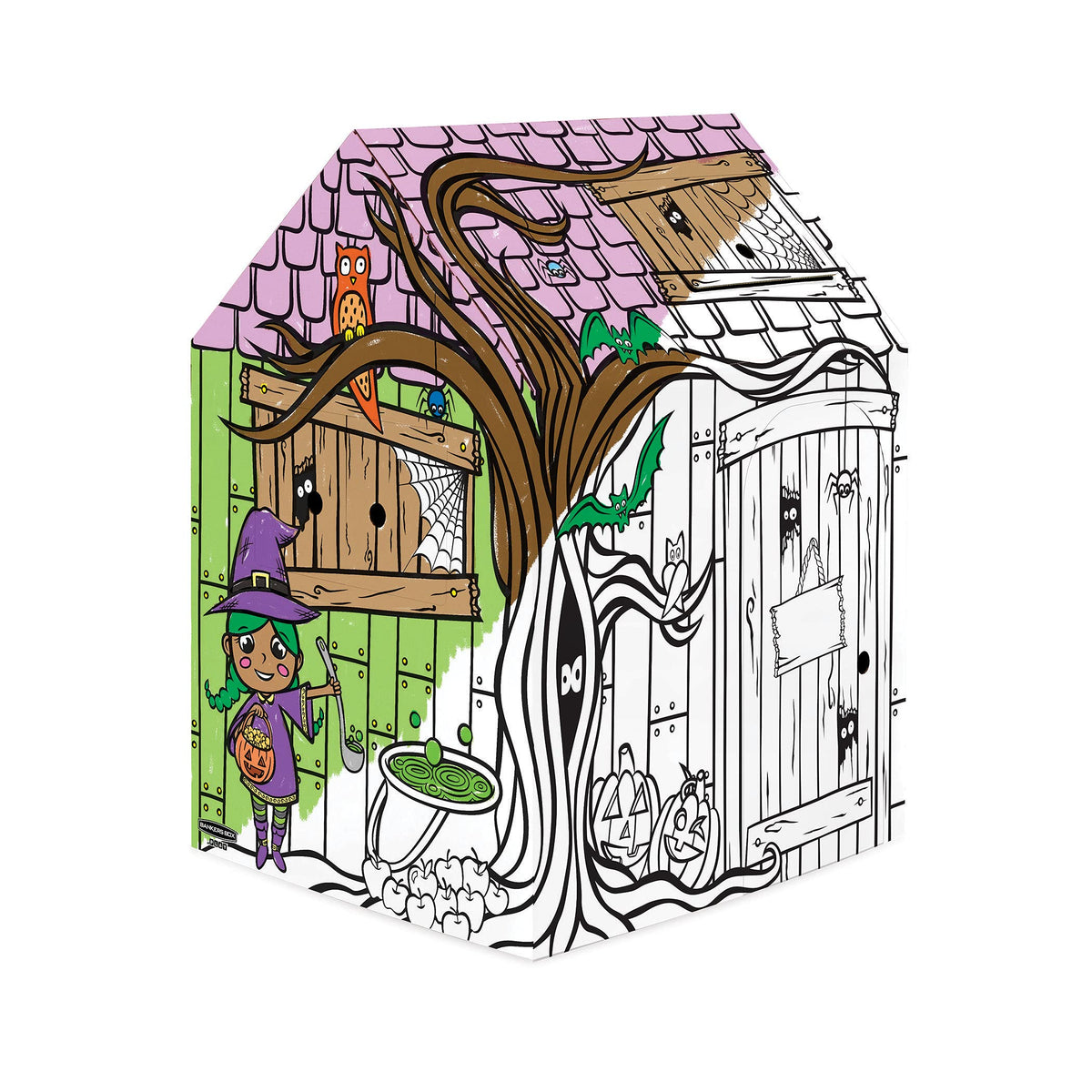 Bankers Box at Play Halloween Playhouse, Cardboard Playhouse and Craft Activity for Kids
