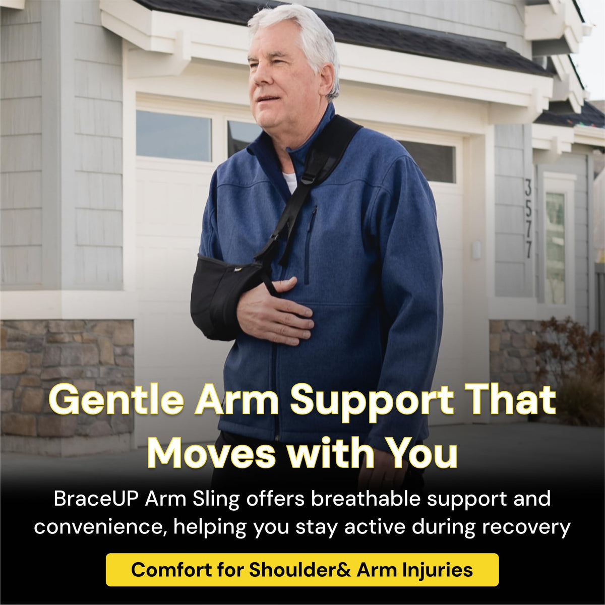 BraceUP Arm Sling for Shoulder Injury - Rotator Cuff Torn, Wrist and Elbow Surgery with Adjustable Padded Arm Support Strap 🍁 All In One Marketplace Canada