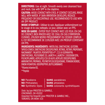 Olay Retinol 24 Face Moisturizer, Anti-Aging Night Cream for Women, Fragrance-Free, Non Greasy - Anti-Wrinkle, Smooth Fine Lines, Tightening, Hydrating Skin Care - Peptides, Glycerin, 50 mL 🍁 All In One Marketplace Canada