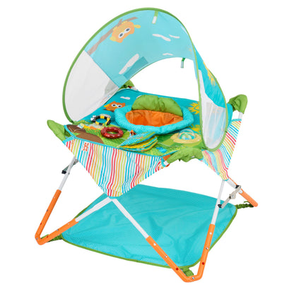 Bright Starts Pop 'N Jump Portable Activity Jumper, Indoor/Outdoor Use, Owl Forest with 4 Sensory Toys, Ages 6-12 Months 🍁 All In One Marketplace Canada