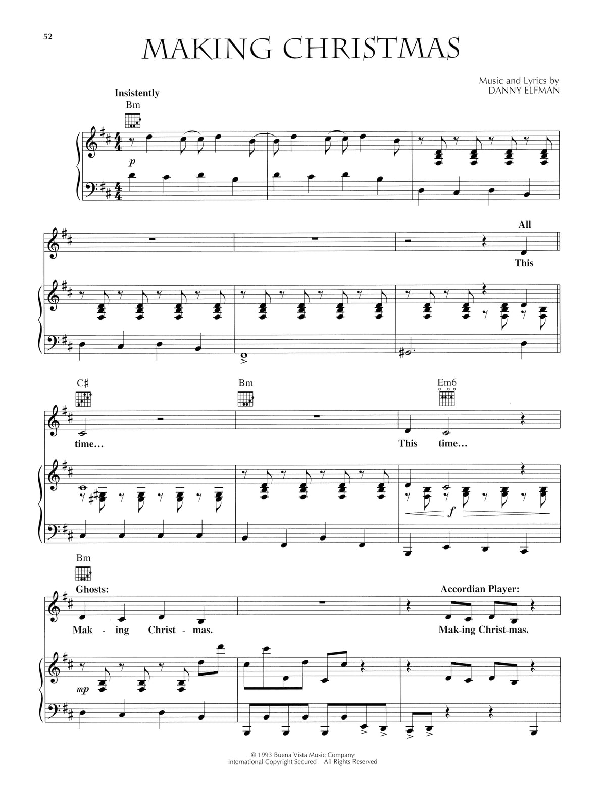 Tim Burton's: The Nightmare Before Christmas | Sheet Music Songbook | Piano Vocal Guitar Arr. for Movie Soundtrack Fans | 11 Iconic Halloween and Christmas Songs | Film Music for Piano and Voice