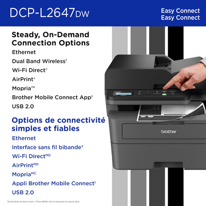 Brother DCP-L2647DW Compact Wireless Monochrome Laser Printer with Scanner, 250-Sheet PaperTray 🍁 All In One Marketplace Canada