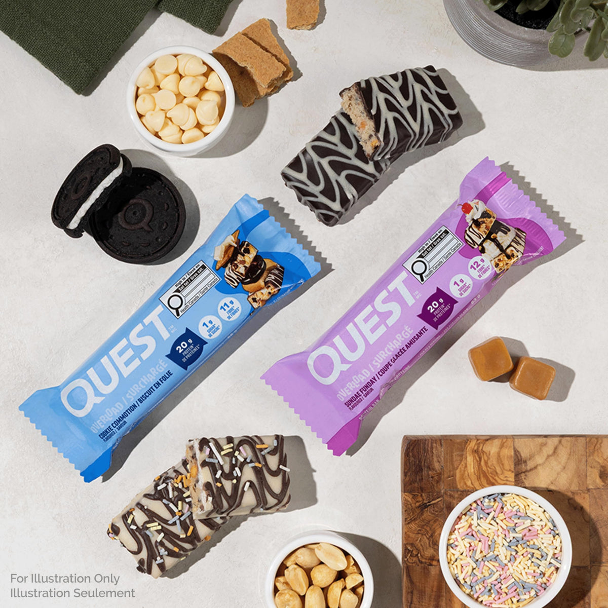 Quest Nutrition Overload Protein Bar, Sundae Funday Flavour, Protein Bars, Gluten Free, 12ct 🍁 All In One Marketplace Canada