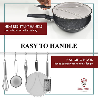Splatter Screen for Frying Pan - 13 Inch Stainless Steel Grease Splatter Guard - Cover Oil Splash When Sizzling Bacon, Cooking Fried Chicken or Popcorn 🍁 All In One Marketplace Canada