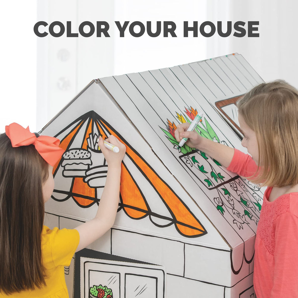 Bankers Box at Play Halloween Playhouse, Cardboard Playhouse and Craft Activity for Kids